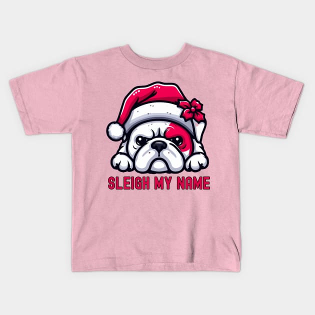 Merry pugmas dog Kids T-Shirt by Japanese Fever